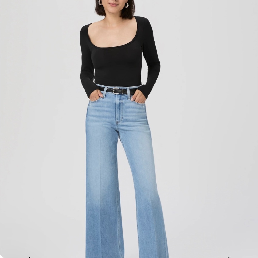 PAIGE Light Blue Wide Leg Jeans